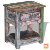 Solid Wood Side Table with 1 Drawer