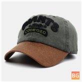 Sunshade Baseball Cap with Cotton Letter Embroidery Pattern