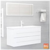 Set of 2 Bathroom Furniture - White Chipboard