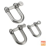 M4/M5/M6 D-Shackle with Screw Pin 304 Stainless Steel U-shape Bracelet Shackle