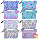 Fish Scale Pattern Travel Cosmetic Bag for makeup storage