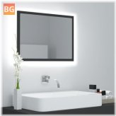 Gray Bathroom Mirror with Black Frame