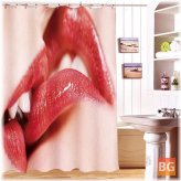 Waterproof Shower Curtain with 12 Hooks - Sexy Red