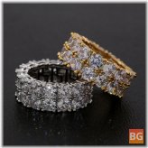 Gold Plated Geometric Zircon Rings for Men - 8-11 Size