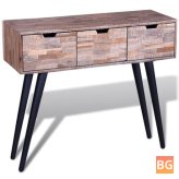 Table with 3 Drawers - Reclaimed Teak Wood
