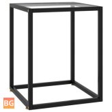 Table with Glass Top and Black Frame