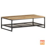 Wooden Coffee Table with Blue and Gray Decorating
