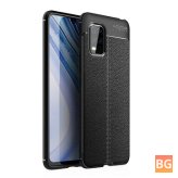 Mi 10 Lite Case with Litchi Pattern Back Cover