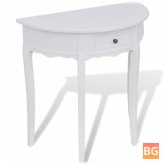 White Table with Drawer