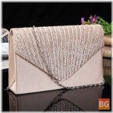 Women's Evening Gown Wallet with Flash Diamond Clutch and Portable Shoulder Bag