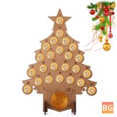 24-Pack of Wooden Christmas Advent Calendar Decorations