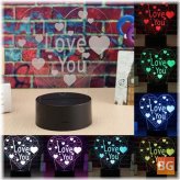 Remote Control LED Night Lamp - 3D Colorful