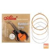 AM05 Mandolin Strings Set - 0.011-0.040 Coated Copper Alloy Wound Plated Steel 4 Strings