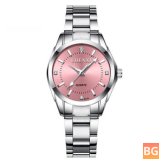 Stainless Steel Female Quartz Watch with Small Dial