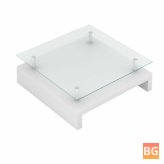 Table with Glass Top and Wood Base
