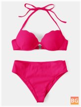 Halter String Bikini for Women - Solid Colors
