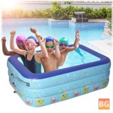 1-4 Persons Inflatable Pool Outdoor Summer Pool Air Pump for Children