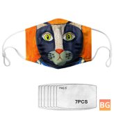 Breathable Mask with Cartoon Print - 7-Piece Gasket
