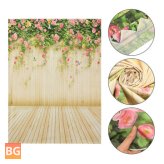 5x7ft Flower Wooden Floor Background Backdrop Photography Studio Background