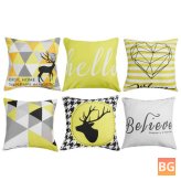 Cushion for Home Sofa - Striped Yellow - Print