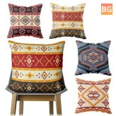 Square Peach Skin Pillow Cover Home Sofa Pillow Cover with Geometric Printing