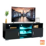 5-Layer LED TV Cabinet with Bookshelf and File Storage
