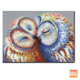 Kissed Owl Couple Canvas Print - Wall Art Decoration