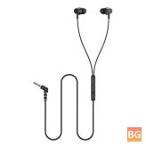 Lenovo QF320 3.5mm Earphone 10mm Dynamic Driver HiFi Stereo Touch Control for Phone Tablet PC