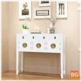 Solid wood sideboard with white color