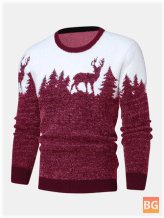Christmas Tree & Deer Knitted Graphic Sweaters for Men