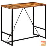 Solid Wood Bar Table with Drawers and Shelf