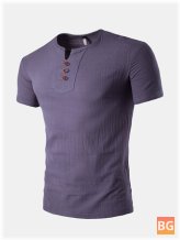 Summer Mens Casual T-Shirt - Short Sleeved
