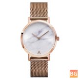 Women's Stainless Steel Fashion Marble Dial Watch strap