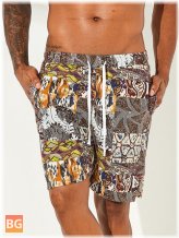 Beach Shorts with Elastic Waistband - Men's