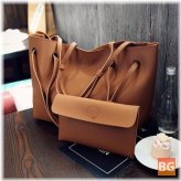 Women's shoulder bag with a large capacity - PU leather
