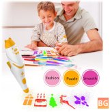 Watercolor Pen - 12 Colors with Painting Templates - Dust-Free Cloth Battery Operated Toys