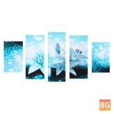 Blue Lily Flower Printing Sofa Wall Paintings