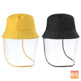Fishing Hat with Transparent Full Face Shield and Bucket