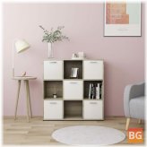 Book Cabinet - White and Sonoma Oak - 36.6