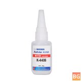 Kafuter K-4406 20g Instant Strong Adhesive Glue for PC, ABS, PVC, Acrylic, Glass, Wood - waterproof, transparent
