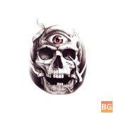 Halloween Sticker Tattoo - Big Eyes Skull - Body Art Decal