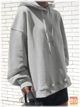 Women's Solid Color O-Neck Hooded Sweatshirt