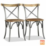 2-Piece Dining Chairs with Wood Grain