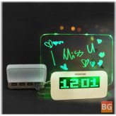 HIGHSTAR Model B Fluorescent Message Board Alarm ClockMemo Calendar Thermometer
