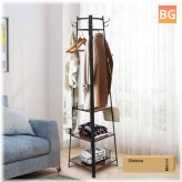 Hall Tree Stand with Shelf, 8 Hooks, 3 Shelves - Industrial Wood Furniture