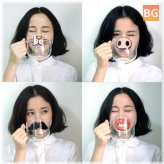 Handmade Cartoon Glass Cup with Transparent Water and Pig Nose Pattern