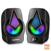 2.0 Speakers for PC - Volume Control with LED Light