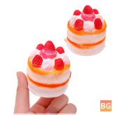 5.5*7cm Slow Rising Decompression Soft Toy - Strawberry Cake