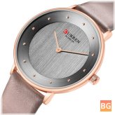 Quartz Watch with Leather Band - Casual Style