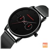 Hannah Martin Casual Watch with Dual Dial and Mesh Strap